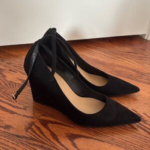 Black Suede Wedge Heels